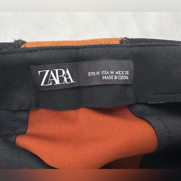 Zara Colorblocked Faux Suede Mini Skirt - Size Medium - Picture 3 of 7